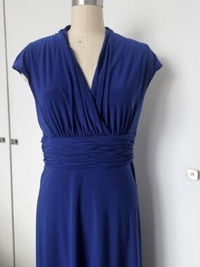 Evan Picone Black Label Dress Size 12 Royal Blue Color
